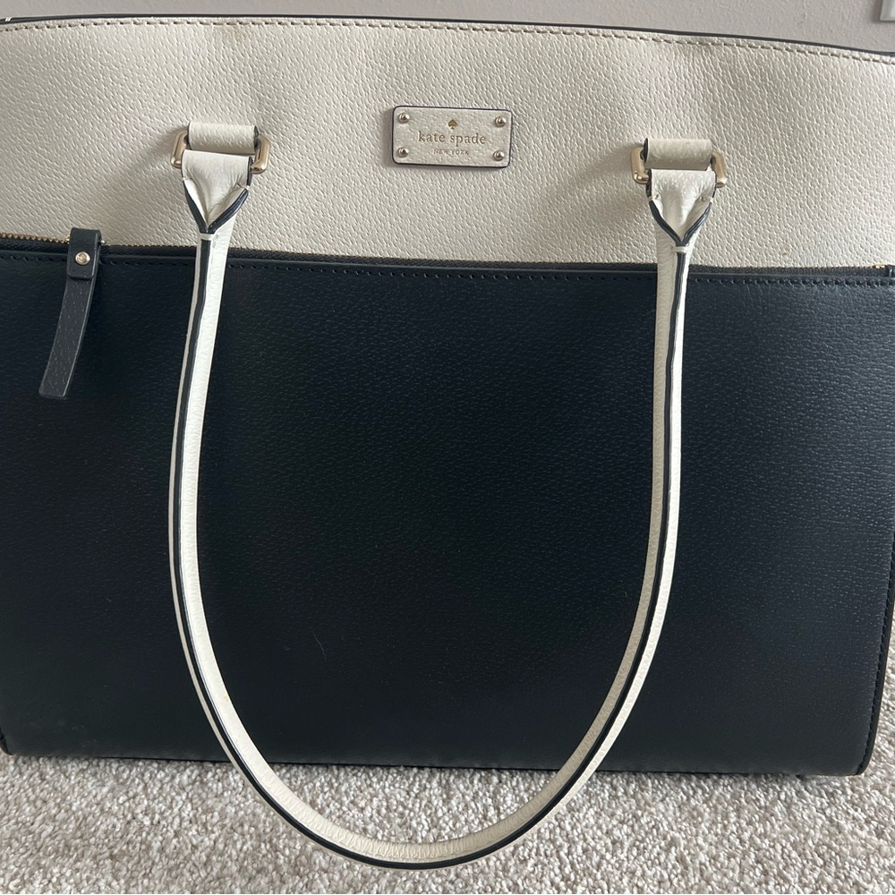 Kate Spade Two-Tone Black and Cream Tote